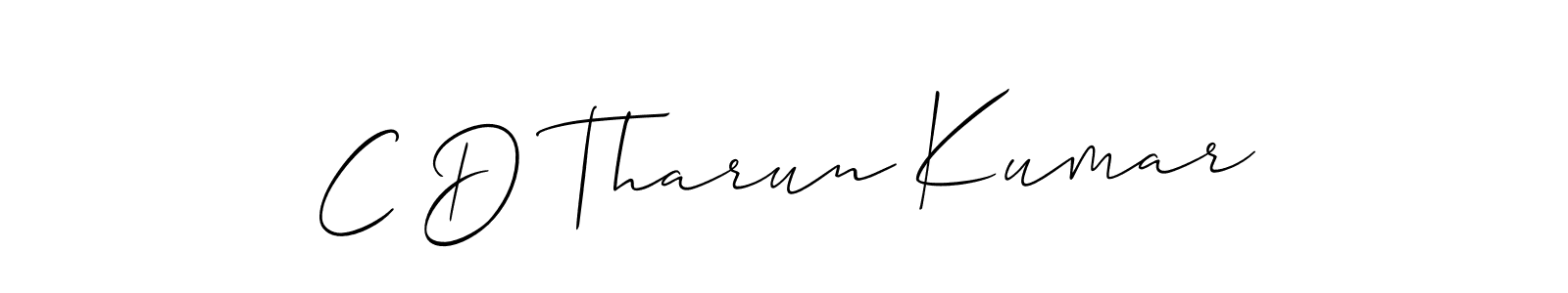 Make a beautiful signature design for name C D Tharun Kumar. With this signature (Allison_Script) style, you can create a handwritten signature for free. C D Tharun Kumar signature style 2 images and pictures png