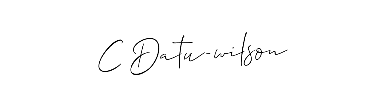 Make a beautiful signature design for name C Datu-wilson. With this signature (Allison_Script) style, you can create a handwritten signature for free. C Datu-wilson signature style 2 images and pictures png