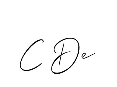 Use a signature maker to create a handwritten signature online. With this signature software, you can design (Allison_Script) your own signature for name C De. C De signature style 2 images and pictures png