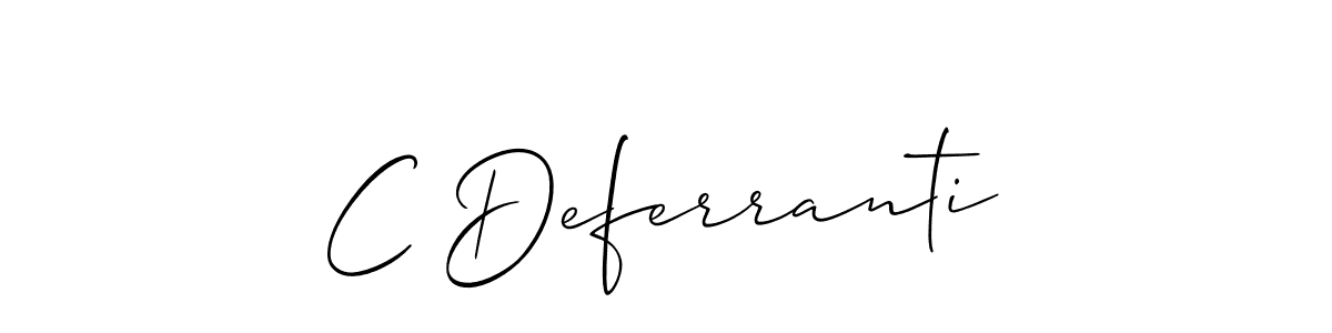 How to make C Deferranti name signature. Use Allison_Script style for creating short signs online. This is the latest handwritten sign. C Deferranti signature style 2 images and pictures png