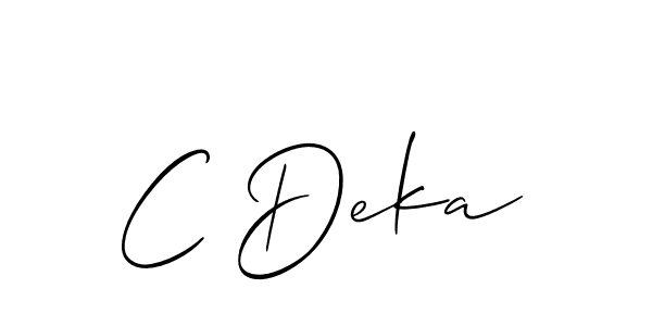 Similarly Allison_Script is the best handwritten signature design. Signature creator online .You can use it as an online autograph creator for name C Deka. C Deka signature style 2 images and pictures png