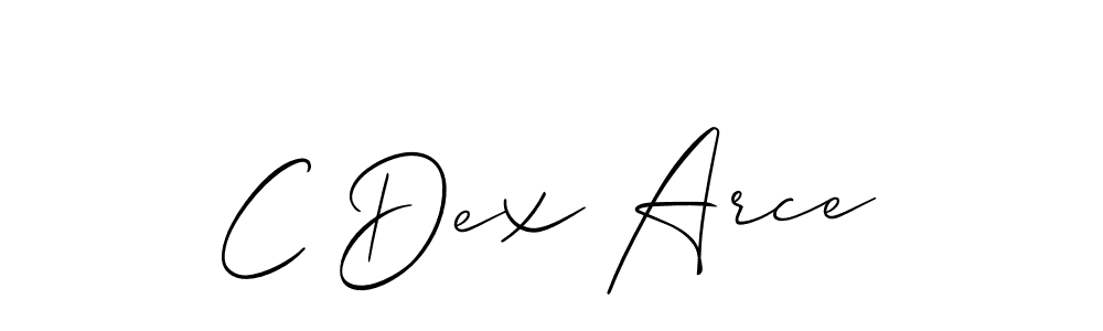 How to make C Dex Arce name signature. Use Allison_Script style for creating short signs online. This is the latest handwritten sign. C Dex Arce signature style 2 images and pictures png