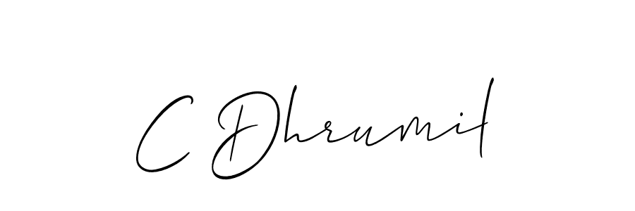 You should practise on your own different ways (Allison_Script) to write your name (C Dhrumil) in signature. don't let someone else do it for you. C Dhrumil signature style 2 images and pictures png