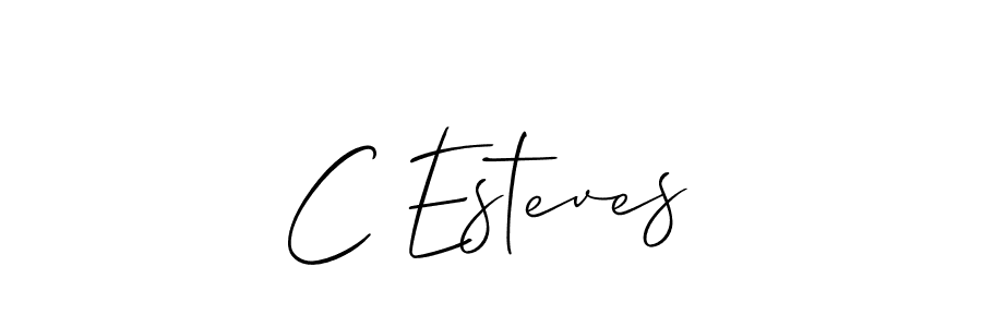 Allison_Script is a professional signature style that is perfect for those who want to add a touch of class to their signature. It is also a great choice for those who want to make their signature more unique. Get C Esteves name to fancy signature for free. C Esteves signature style 2 images and pictures png