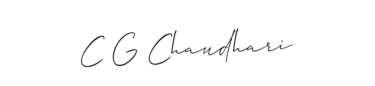 Make a beautiful signature design for name C G Chaudhari. With this signature (Allison_Script) style, you can create a handwritten signature for free. C G Chaudhari signature style 2 images and pictures png