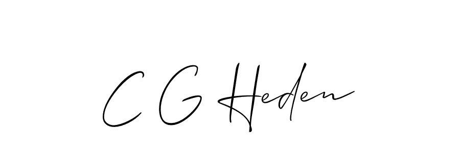Also we have C G Heden name is the best signature style. Create professional handwritten signature collection using Allison_Script autograph style. C G Heden signature style 2 images and pictures png
