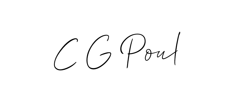 You should practise on your own different ways (Allison_Script) to write your name (C G Poul) in signature. don't let someone else do it for you. C G Poul signature style 2 images and pictures png