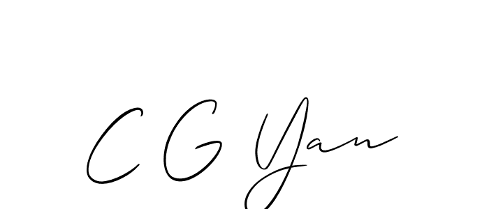 Use a signature maker to create a handwritten signature online. With this signature software, you can design (Allison_Script) your own signature for name C G Yan. C G Yan signature style 2 images and pictures png