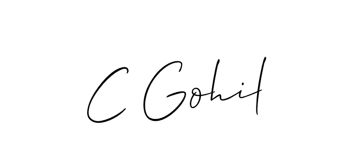 The best way (Allison_Script) to make a short signature is to pick only two or three words in your name. The name C Gohil include a total of six letters. For converting this name. C Gohil signature style 2 images and pictures png