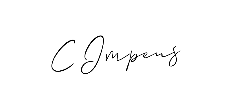 You should practise on your own different ways (Allison_Script) to write your name (C Impens) in signature. don't let someone else do it for you. C Impens signature style 2 images and pictures png