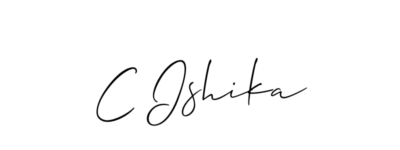 Make a beautiful signature design for name C Ishika. With this signature (Allison_Script) style, you can create a handwritten signature for free. C Ishika signature style 2 images and pictures png