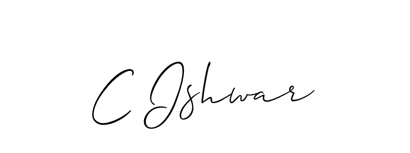 You should practise on your own different ways (Allison_Script) to write your name (C Ishwar) in signature. don't let someone else do it for you. C Ishwar signature style 2 images and pictures png