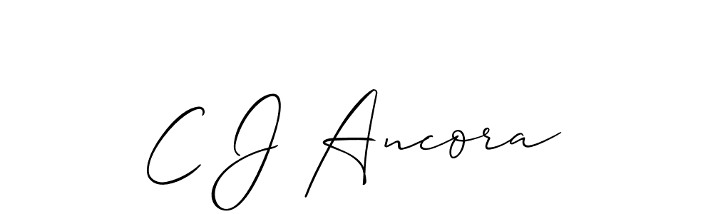 Make a beautiful signature design for name C J Ancora. With this signature (Allison_Script) style, you can create a handwritten signature for free. C J Ancora signature style 2 images and pictures png