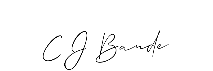 Also You can easily find your signature by using the search form. We will create C J Bande name handwritten signature images for you free of cost using Allison_Script sign style. C J Bande signature style 2 images and pictures png