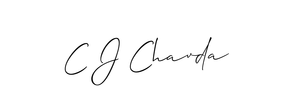 How to Draw C J Chavda signature style? Allison_Script is a latest design signature styles for name C J Chavda. C J Chavda signature style 2 images and pictures png