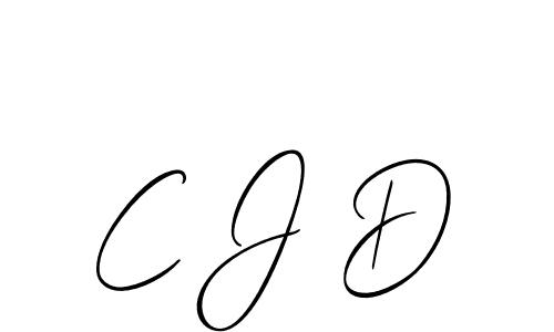 Also You can easily find your signature by using the search form. We will create C J D name handwritten signature images for you free of cost using Allison_Script sign style. C J D signature style 2 images and pictures png