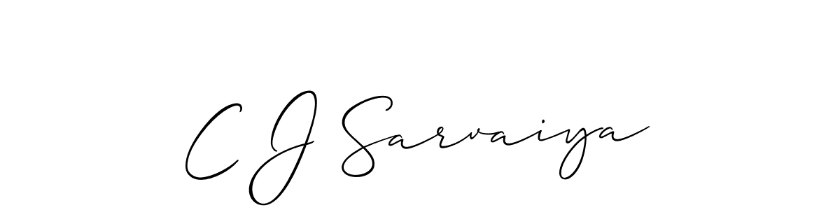 How to Draw C J Sarvaiya signature style? Allison_Script is a latest design signature styles for name C J Sarvaiya. C J Sarvaiya signature style 2 images and pictures png