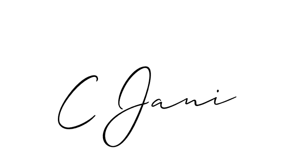 Allison_Script is a professional signature style that is perfect for those who want to add a touch of class to their signature. It is also a great choice for those who want to make their signature more unique. Get C Jani name to fancy signature for free. C Jani signature style 2 images and pictures png