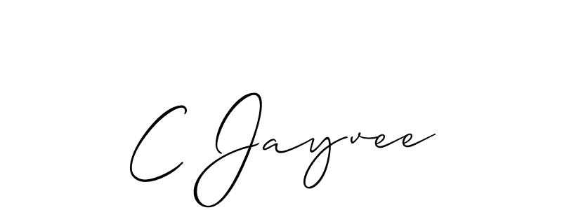 The best way (Allison_Script) to make a short signature is to pick only two or three words in your name. The name C Jayvee include a total of six letters. For converting this name. C Jayvee signature style 2 images and pictures png