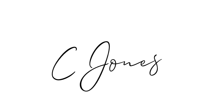 The best way (Allison_Script) to make a short signature is to pick only two or three words in your name. The name C Jones include a total of six letters. For converting this name. C Jones signature style 2 images and pictures png