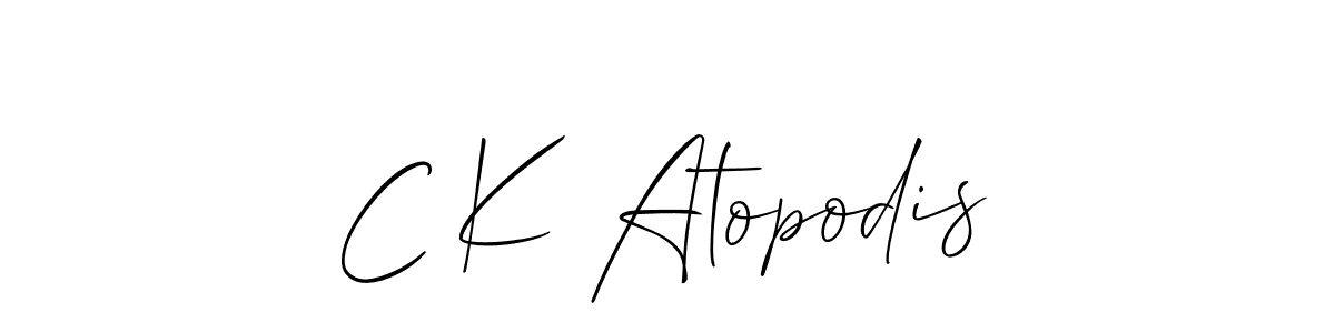 C K Atopodis stylish signature style. Best Handwritten Sign (Allison_Script) for my name. Handwritten Signature Collection Ideas for my name C K Atopodis. C K Atopodis signature style 2 images and pictures png