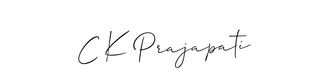 Make a beautiful signature design for name C K Prajapati. With this signature (Allison_Script) style, you can create a handwritten signature for free. C K Prajapati signature style 2 images and pictures png