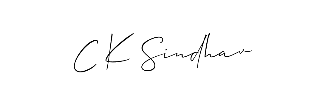 You should practise on your own different ways (Allison_Script) to write your name (C K Sindhav) in signature. don't let someone else do it for you. C K Sindhav signature style 2 images and pictures png