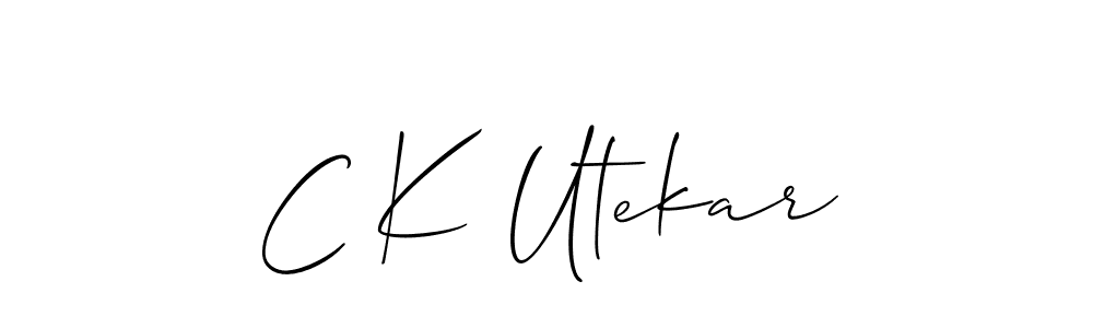 It looks lik you need a new signature style for name C K Utekar. Design unique handwritten (Allison_Script) signature with our free signature maker in just a few clicks. C K Utekar signature style 2 images and pictures png