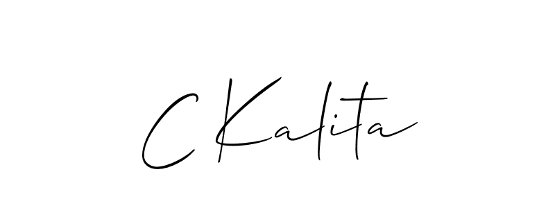 Use a signature maker to create a handwritten signature online. With this signature software, you can design (Allison_Script) your own signature for name C Kalita. C Kalita signature style 2 images and pictures png