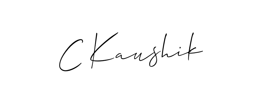 How to make C Kaushik signature? Allison_Script is a professional autograph style. Create handwritten signature for C Kaushik name. C Kaushik signature style 2 images and pictures png