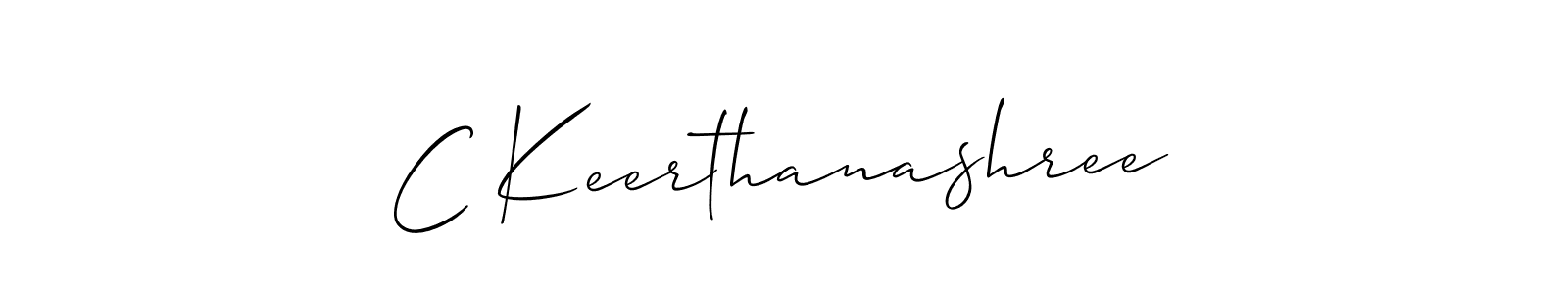 Use a signature maker to create a handwritten signature online. With this signature software, you can design (Allison_Script) your own signature for name C Keerthanashree. C Keerthanashree signature style 2 images and pictures png