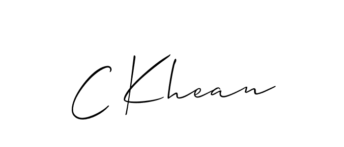 Design your own signature with our free online signature maker. With this signature software, you can create a handwritten (Allison_Script) signature for name C Khean. C Khean signature style 2 images and pictures png