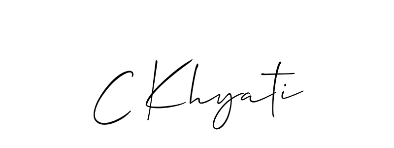 How to make C Khyati name signature. Use Allison_Script style for creating short signs online. This is the latest handwritten sign. C Khyati signature style 2 images and pictures png