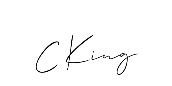 Design your own signature with our free online signature maker. With this signature software, you can create a handwritten (Allison_Script) signature for name C King. C King signature style 2 images and pictures png