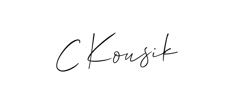 Make a short C Kousik signature style. Manage your documents anywhere anytime using Allison_Script. Create and add eSignatures, submit forms, share and send files easily. C Kousik signature style 2 images and pictures png