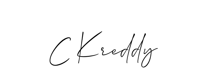 How to make C Kreddy name signature. Use Allison_Script style for creating short signs online. This is the latest handwritten sign. C Kreddy signature style 2 images and pictures png