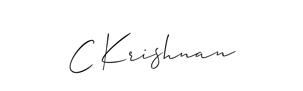 Also we have C Krishnan name is the best signature style. Create professional handwritten signature collection using Allison_Script autograph style. C Krishnan signature style 2 images and pictures png