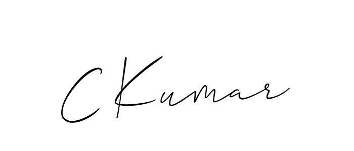 Also You can easily find your signature by using the search form. We will create C Kumar name handwritten signature images for you free of cost using Allison_Script sign style. C Kumar signature style 2 images and pictures png