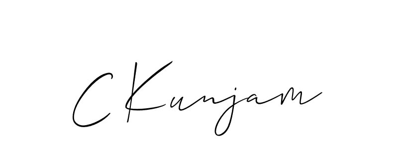 Design your own signature with our free online signature maker. With this signature software, you can create a handwritten (Allison_Script) signature for name C Kunjam. C Kunjam signature style 2 images and pictures png