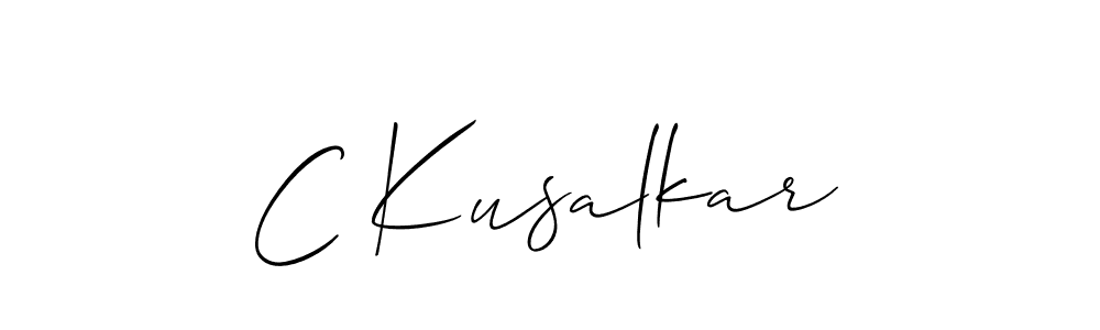 Also You can easily find your signature by using the search form. We will create C Kusalkar name handwritten signature images for you free of cost using Allison_Script sign style. C Kusalkar signature style 2 images and pictures png