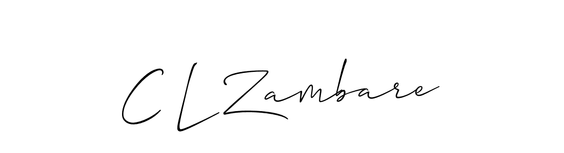 Make a beautiful signature design for name C L Zambare. With this signature (Allison_Script) style, you can create a handwritten signature for free. C L Zambare signature style 2 images and pictures png