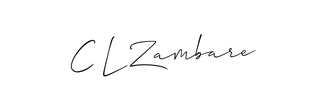 Also we have C L Zambare name is the best signature style. Create professional handwritten signature collection using Allison_Script autograph style. C L Zambare signature style 2 images and pictures png