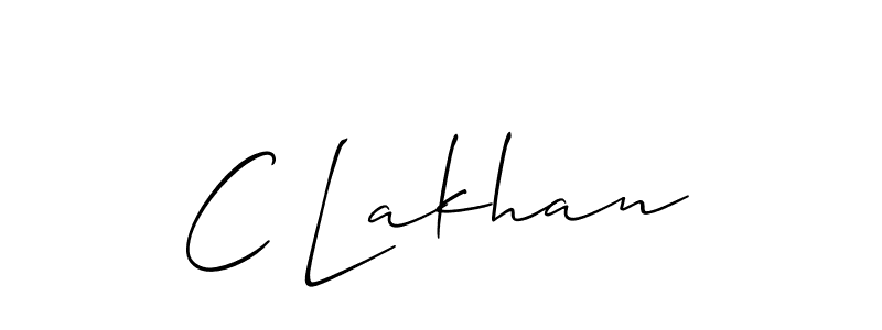 You should practise on your own different ways (Allison_Script) to write your name (C Lakhan) in signature. don't let someone else do it for you. C Lakhan signature style 2 images and pictures png