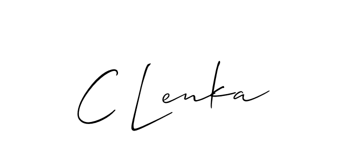 Use a signature maker to create a handwritten signature online. With this signature software, you can design (Allison_Script) your own signature for name C Lenka. C Lenka signature style 2 images and pictures png