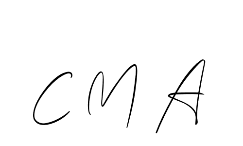 Create a beautiful signature design for name C M A. With this signature (Allison_Script) fonts, you can make a handwritten signature for free. C M A signature style 2 images and pictures png