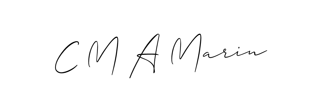 You should practise on your own different ways (Allison_Script) to write your name (C M A Marin) in signature. don't let someone else do it for you. C M A Marin signature style 2 images and pictures png