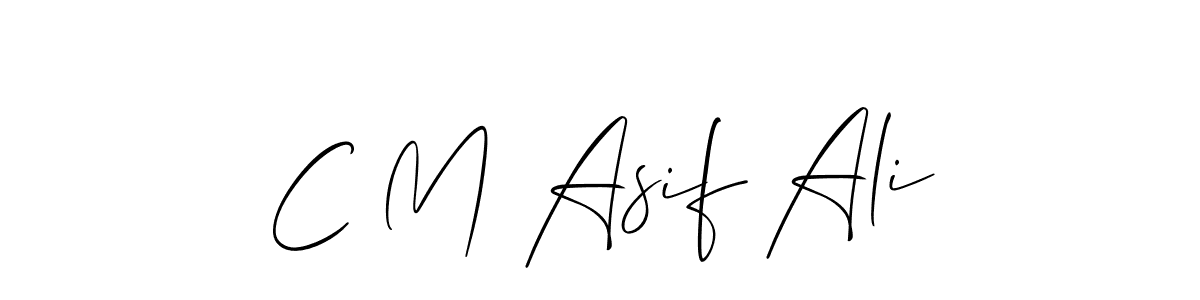 Also You can easily find your signature by using the search form. We will create C M Asif Ali name handwritten signature images for you free of cost using Allison_Script sign style. C M Asif Ali signature style 2 images and pictures png