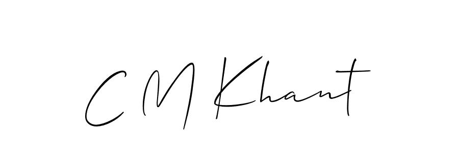 It looks lik you need a new signature style for name C M Khant. Design unique handwritten (Allison_Script) signature with our free signature maker in just a few clicks. C M Khant signature style 2 images and pictures png