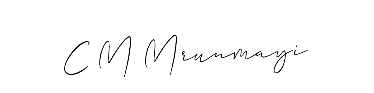 Allison_Script is a professional signature style that is perfect for those who want to add a touch of class to their signature. It is also a great choice for those who want to make their signature more unique. Get C M Mrunmayi name to fancy signature for free. C M Mrunmayi signature style 2 images and pictures png