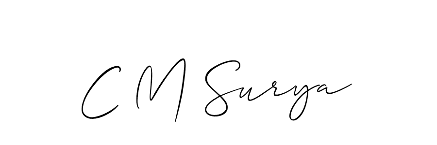 Also we have C M Surya name is the best signature style. Create professional handwritten signature collection using Allison_Script autograph style. C M Surya signature style 2 images and pictures png